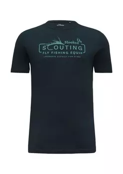 Классическая футболка s.Oliver Shirt, цвет navy/turquoise