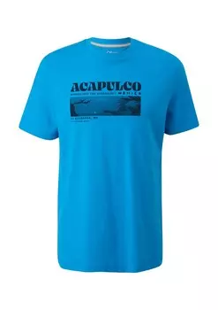 Классическая футболка s.Oliver Shirt, лазурный