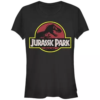 Классическая футболка с оригинальным логотипом и графическим рисунком Jurassic Park для юниоров Licensed Character, черный