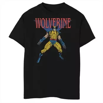 Классическая футболка с портретом Marvel X-Men Wolverine для мальчиков 8–20 лет Licensed Character, черный