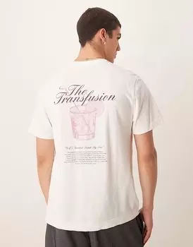 Классическая футболка с принтом на спине Abercrombie & Fitch белого цвета