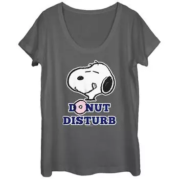 Классическая футболка с рисунком Donut Disturb для подростков Peanuts Snoopy Licensed Character