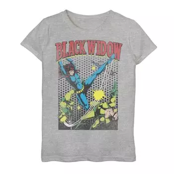 Классическая футболка с рисунком комиксов Marvel Black Widow для девочек 7–16 лет Marvel