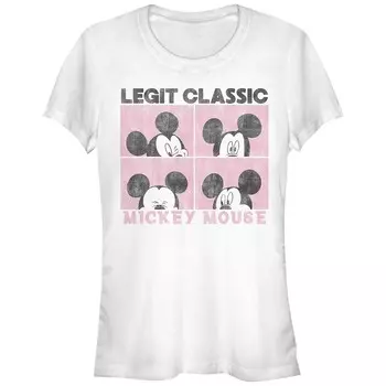 Классическая футболка с рисунком лиц Disney's Mickey Mouse Junior для детей, белый