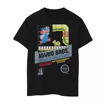 Классическая футболка с рисунком Nintendo Super Mario Bros. Arcade Series для мальчиков 8–20 лет Licensed Character, черный
