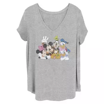 Классическая футболка с рисунком персонажей Disney's Mickey & Friends для юниоров больших размеров Disney