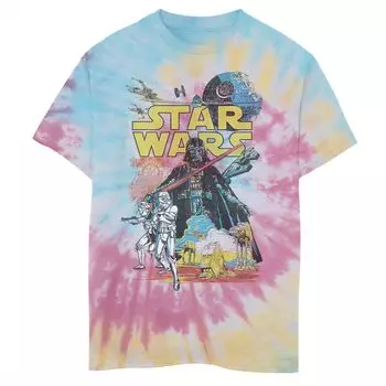Классическая футболка с рисунком Tie Dye для мальчиков 8–20 лет «Звездные войны: Дарт Вейдер, повстанец» Star Wars