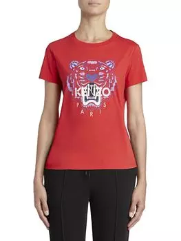 Классическая футболка с рисунком тигра Kenzo, цвет Medium Red