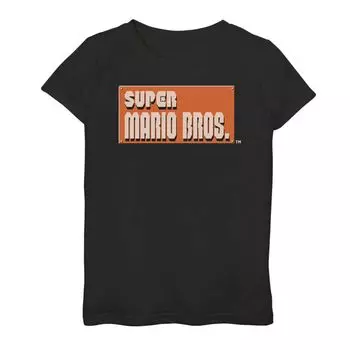 Классическая футболка с титульным экраном Nintendo Super Mario Bros. для девочек 7–16 лет Licensed Character