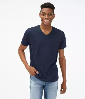 Классическая футболка с V-образным вырезом Aeropostale, синий