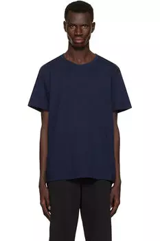 Классическая футболка «SKIMS Cotton» темно-синего цвета