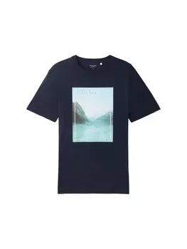Классическая футболка TOM TAILOR Shirt, цвет light blue/dark blue