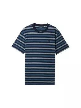 Классическая футболка TOM TAILOR Shirt, цвет marine blue/light blue