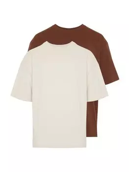 Классическая футболка Trendyol Shirt, цвет brown/greige