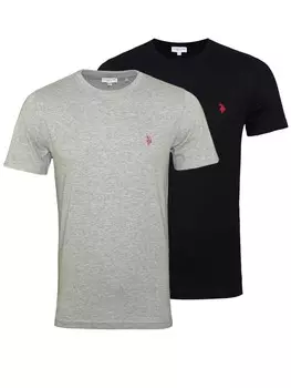 Классическая футболка U.S. POLO ASSN. Shirt, цвет mottled grey/black