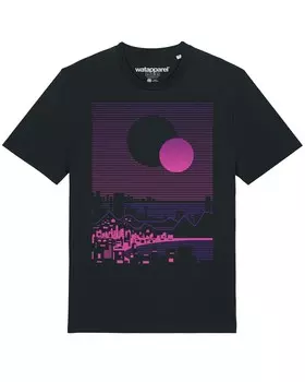 Классическая футболка Watapparel Shirt Sun and Moon Skyline, черный