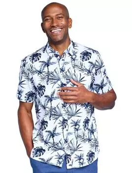 Классическая гавайская рубашка с коротким рукавом и принтом пальм Chums, белый
