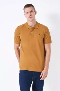 Классическая гладкая рубашка-поло для экипажа из хлопка Crew Clothing Company, желтый