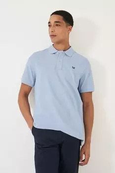 Классическая гладкая рубашка-поло для экипажа из хлопка Crew Clothing Company, синий