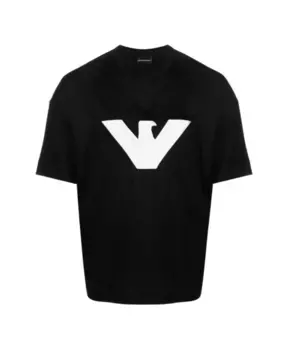 Классическая хлопковая футболка Emporio Armani, черный