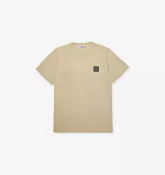 Классическая хлопковая футболка с коротким рукавом 14 лет Stone Island, желтый