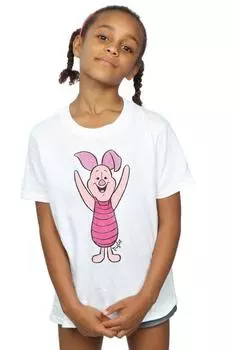 Классическая хлопковая футболка с поросенком Winnie The Pooh, белый