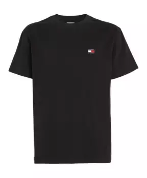 Классическая хлопковая футболка со значком Tommy Tommy Jeans, черный