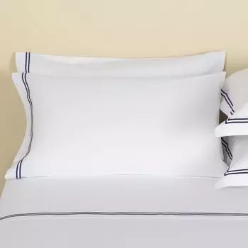Классическая хлопковая наволочка из перкаля для отеля Frette, темно-синий