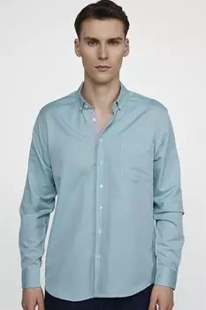 Классическая хлопковая простая мужская оксфордская рубашка бирюзового цвета TUDORS, мятно-зеленый