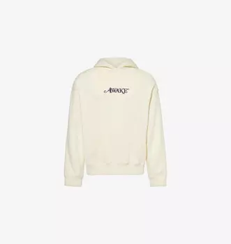 Классическая хлопковая толстовка с вышитым логотипом Awake Ny, бежевый