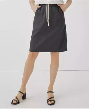 Классическая хлопковая юбка из твила с завязками больших размеров Pact, серый