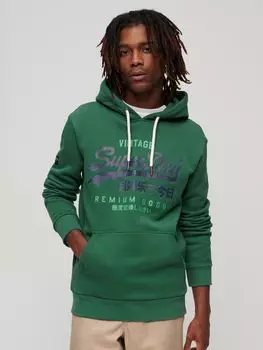 Классическая худи с винтажным логотипом Heritage Superdry, сосновый зеленый