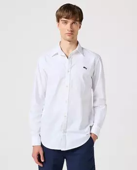 Классическая и гладкая мужская рубашка Wrangler, белый