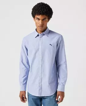 Классическая и гладкая мужская рубашка Wrangler, синий