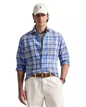 Классическая клетчатая рубашка Оксфорд Polo Ralph Lauren, синий