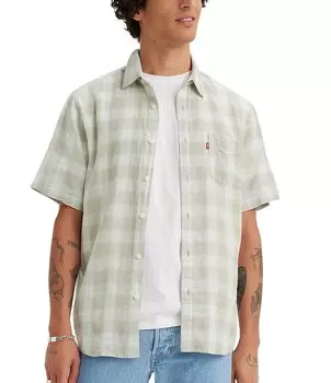 Классическая клетчатая рубашка стандартного кроя Levi's с короткими рукавами, серый