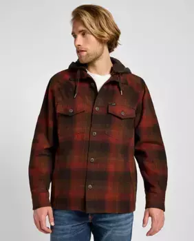 Классическая коричневая мужская рубашка в клетку Lee