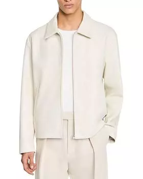 Классическая кожаная куртка Sandro, белый