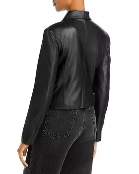 Классическая кожаная куртка Vince, черный