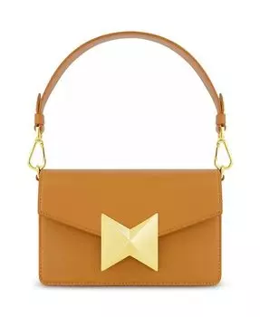 Классическая кожаная позолоченная сумка на плечо с фурнитурой Mac Duggal, зеленый