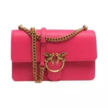 Классическая кожаная сумка через плечо Love One Pinko, розовый