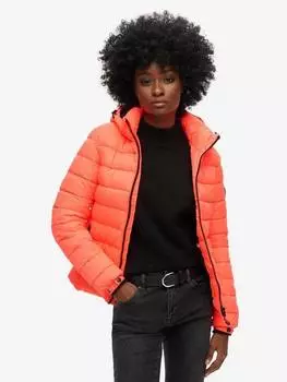 Классическая куртка из фугу с капюшоном Superdry, цвет Hyper Fire Coral