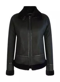 Классическая куртка из овчины на молнии B3 Pilot TruClothing, черный