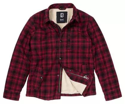 Классическая куртка из шерпы Brandit, красный/черный