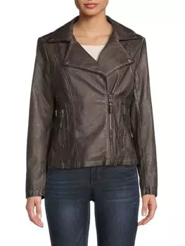 Классическая куртка Max Studio из искусственной кожи, черный