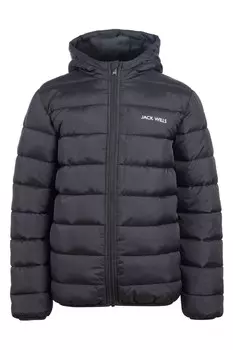 Классическая куртка пуховик с капюшоном для мальчиков Jack Wills, черный
