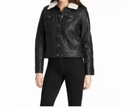 Классическая куртка Trucker Jacket из искусственной кожи Sherpa с подкладкой черного цвета Levi's