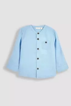 Классическая летняя льняная рубашка с длинными рукавами Jojo Maman Bb, синий