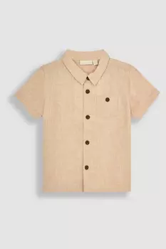 Классическая летняя льняная рубашка с короткими рукавами Jojo Maman Bb, серый