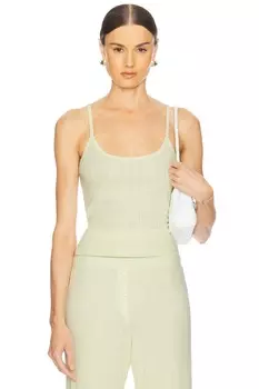 Классическая майка с ажурным узором Leset, canary